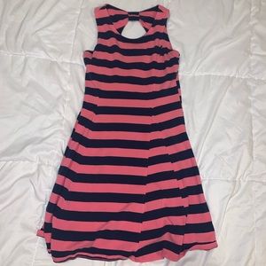 Pink and navy blue striped dress!